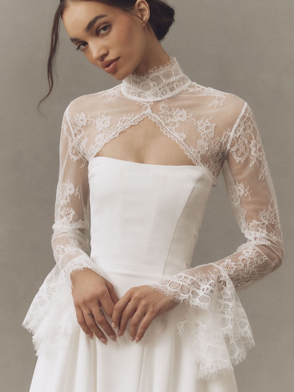 Long sleeve lace topper